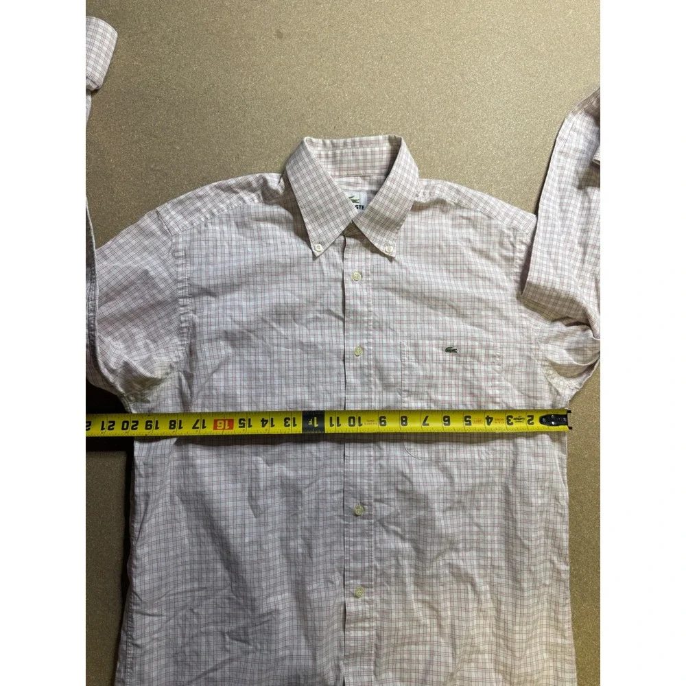 Lacoste Plaid Button Down Shirt Long‎ Sleeve Collared Casual Top Size M